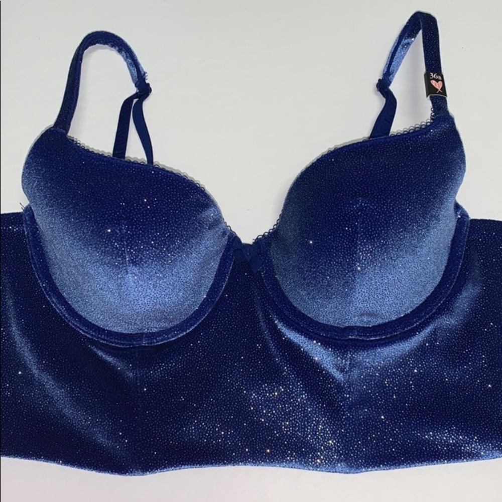 Victoria’s Secret Blue Velvet Bustier 36B